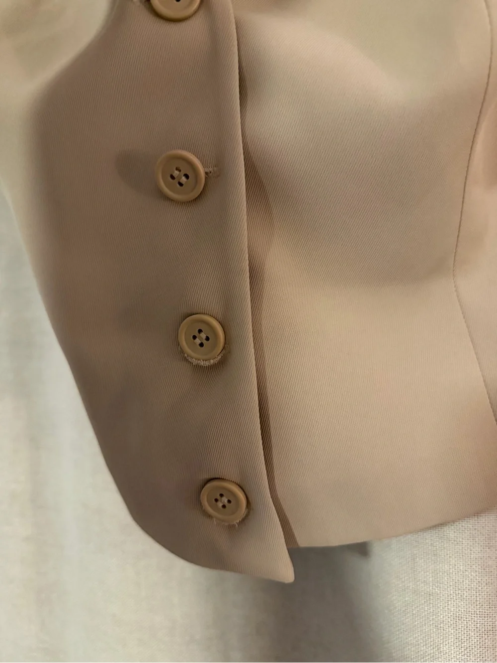 Neutral Beige Button-Front Structured Vest - Picture 2 of 6